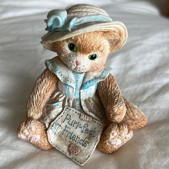 Enesco Calico Kittens 1993 "Purr-Fect Friends Figurine Priscilla Hillman Vintage - Picture 1 of 3